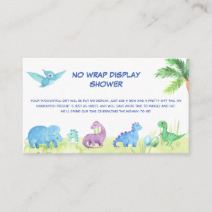 Dinosaur No Wrap Display Gifts Baby Shower Enclosure Card