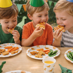 Dinosaur Nuggets Playful Twist Fun Kids Parties Paper Plates