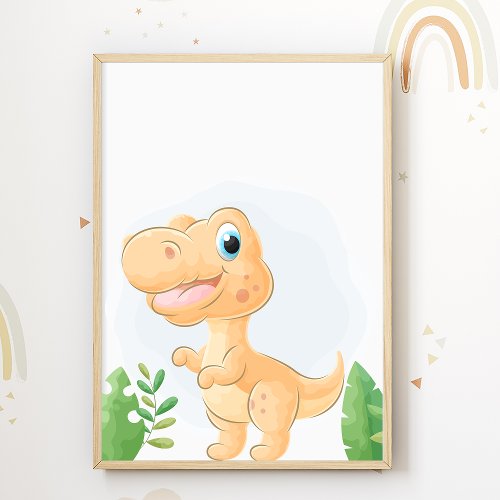 Dinosaur Nursery Poster Dino Kids Room Print