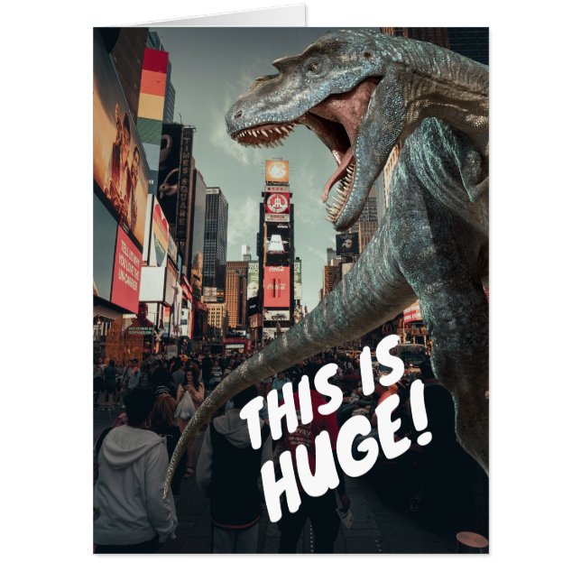 DINOSAUR NYC  BIRTHDAY BIG GREETING CARD (Front)