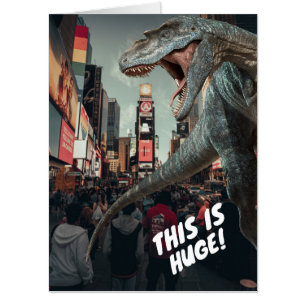 DINOSAUR NYC BIRTHDAY HUGE BIG GREETING CARD