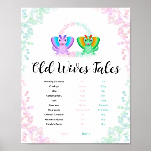 Dinosaur Old Wives Tales Pink Blue Watercolor Sign