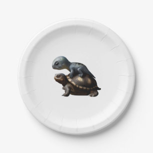 dinosaur on turtle Copy Paper Plates