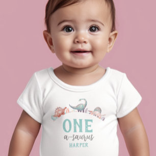 Dinosaur One-A-Saurus 1st Birthday  Baby T-Shirt