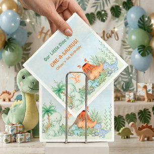 Dinosaur One-A-Saurus 1st Birthday Napkins