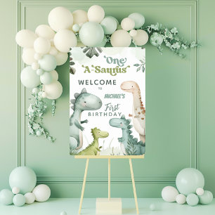 Dinosaur One-A-Saurus 1st Birthday Welcome Sign