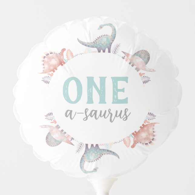 Dinosaur One-A-Saurus First Birthday  Balloon (Front)