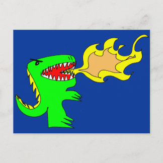 Dinosaur or Dragon Art by little t + Joseph Adams Postcard
