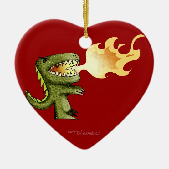 Dinosaur or Dragon kids art with Loston Wallace Ceramic Ornament