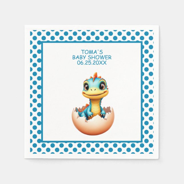 Dinosaur out of Egg 2 Napkins (Front)