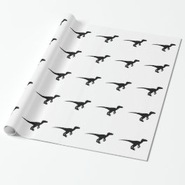 Dinosaur Outline Jurassic Era Wrapping Paper