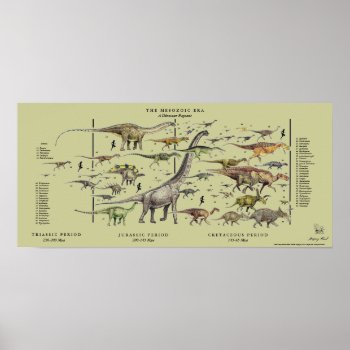 Dinosaur Pageant Poster Gregory Paul - Tan Back by Eonepoch at Zazzle