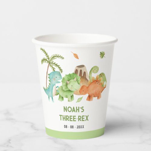 Dinosaur Paper Cups _ Boy Birthday Baby Shower