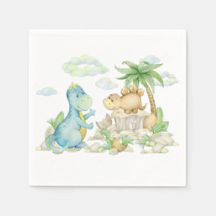 Dinosaur Paper Napkins, Kids Birthday Party Napkins