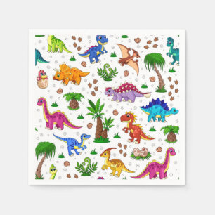 Dinosaur Paper Napkins, Kids Birthday Party Napkins
