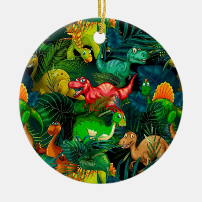 Dinosaur Park Ceramic Ornament (Front)