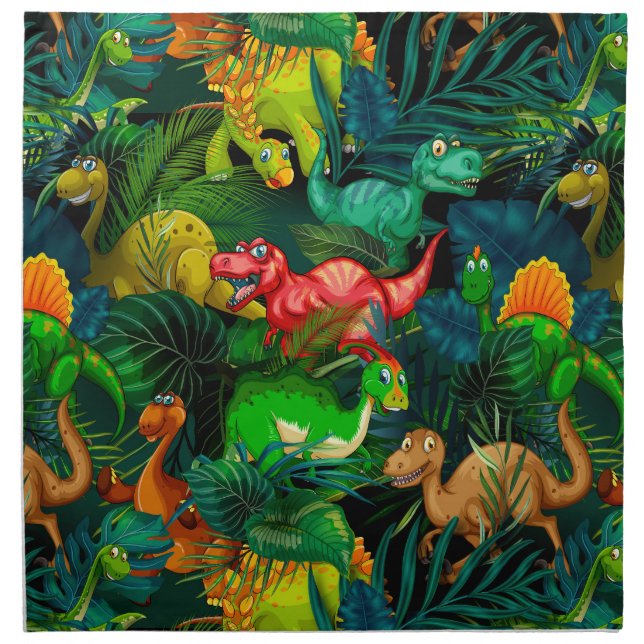 Dinosaur Park Cloth Napkin (Front)