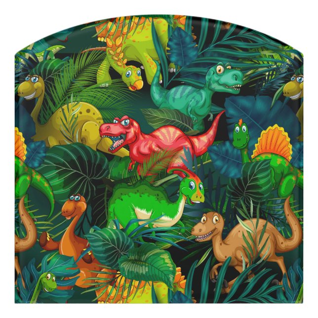 Dinosaur Park Door Sign (Contour Front)