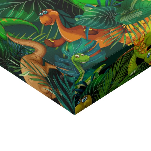 Dinosaur Park Faux Canvas Print (Corner)