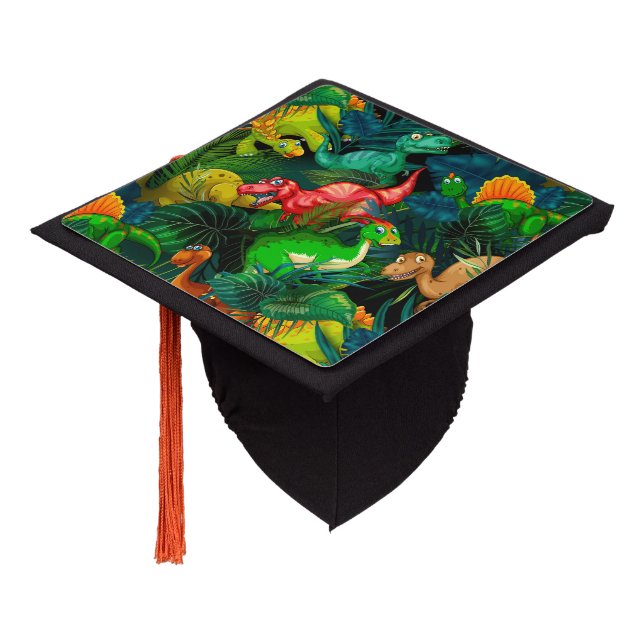 Dinosaur Park Graduation Cap Topper (Angled)