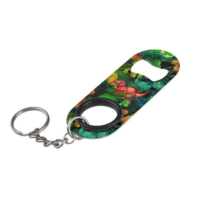 Dinosaur Park Keychain Bottle Opener (Front Angled)