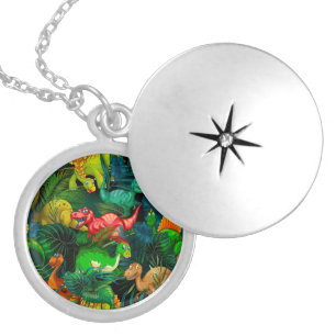 Dinosaur Park Locket Necklace