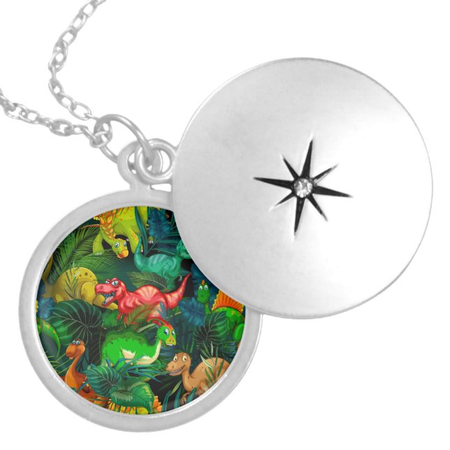 Dinosaur Park Locket Necklace (Front)