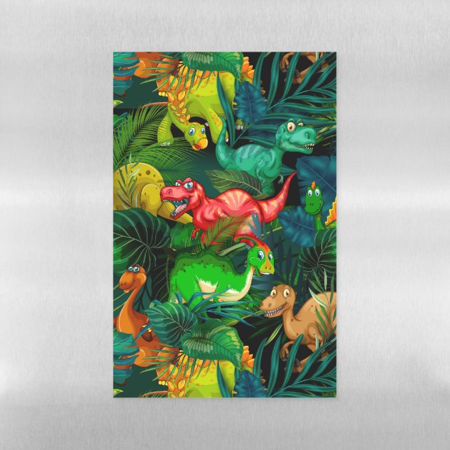 Dinosaur Park Magnetic Dry Erase Sheet (Vertical)