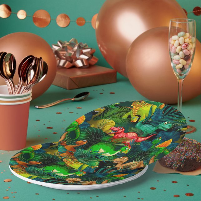 Dinosaur Park Paper Plates (Multi)