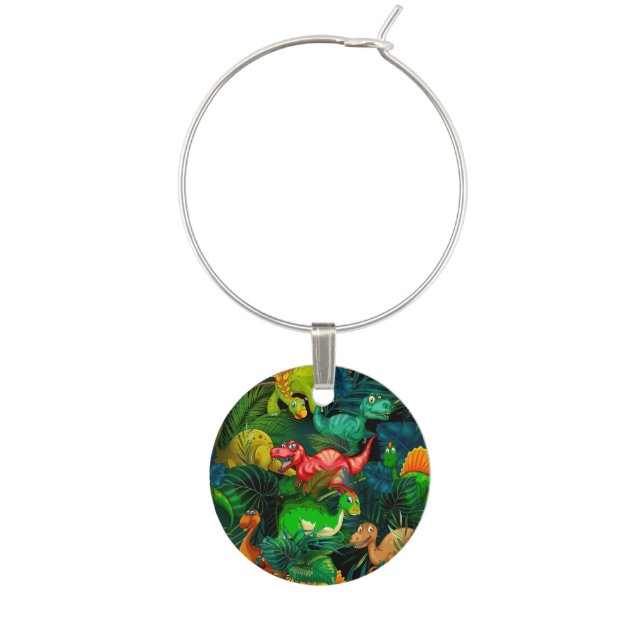 Dinosaur Park Wine Charm (Front)