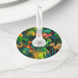 Dinosaur Park Wine Glass Tag