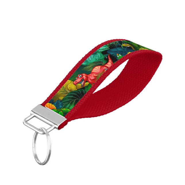 Dinosaur Park Wrist Keychain (Angled Down)