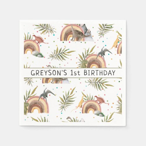 Dinosaur Party Animal Birthday Personalized Napkins