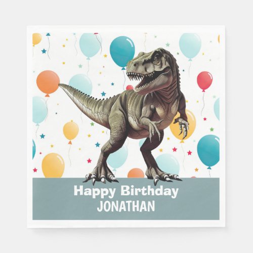 Dinosaur Party Balloons Napkins