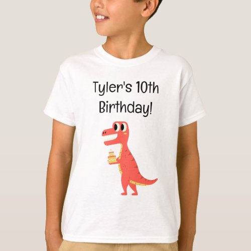 Dinosaur Party Birthday Boy T_shirt