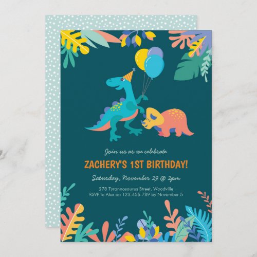 Dinosaur Party Birthday Invitation