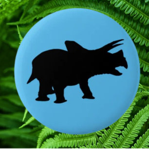 Dinosaur party Blue Button