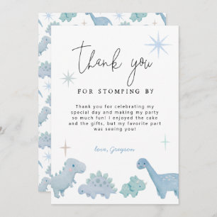 Dinosaur Party Boy Birthday Thank You Card