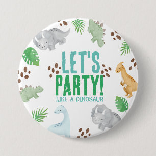 Dinosaur party favor kid party button