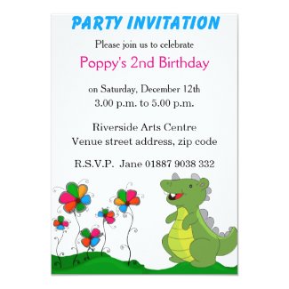 Dinosaur Party Invitation 5" X 7" Invitation Card