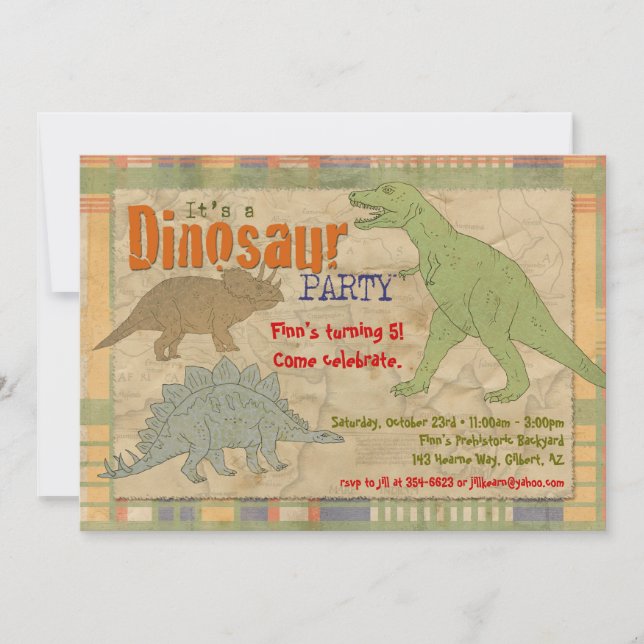 Dinosaur Party Invitation - Personalized (Front)