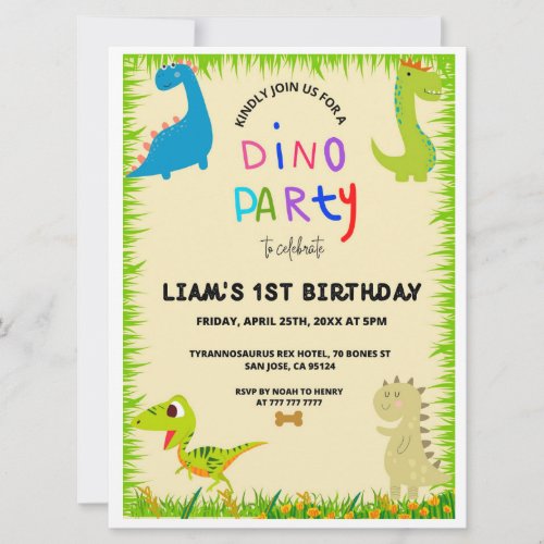 Dinosaur Party Invitation personalized Invitation