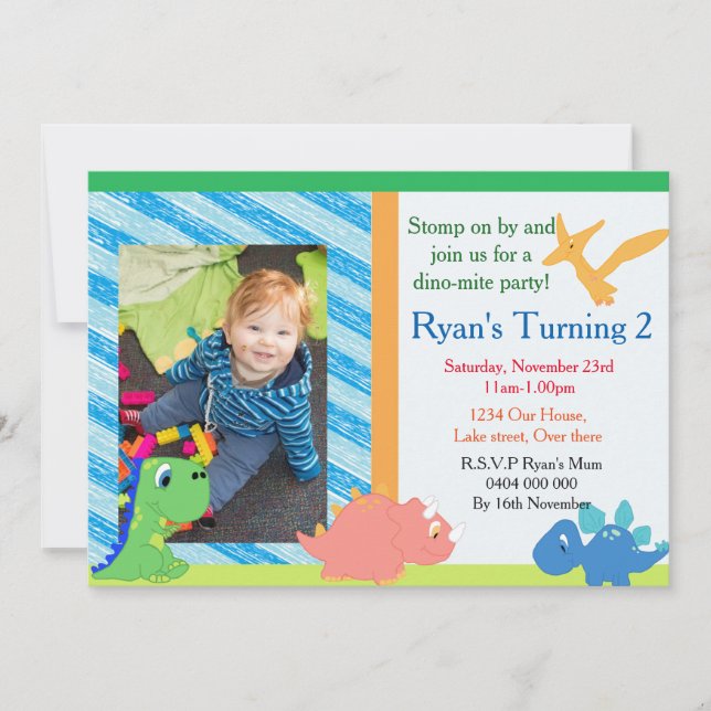Dinosaur Party Invitations (Front)