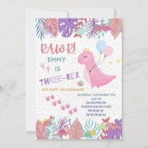 Dinosaur party invitations