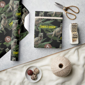Dinosaur Party Kids Birthday Trex Wrapping Paper
