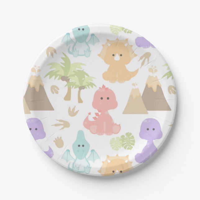 Dinosaur Party Paper Plates (Front)