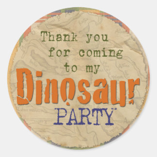 Dinosaur Party Sticker - Thanks for Coming