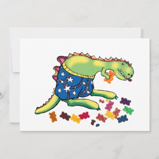 dinosaur party thankyou invitation