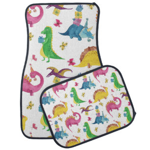 Dinosaur party: watercolor pattern. car floor mat