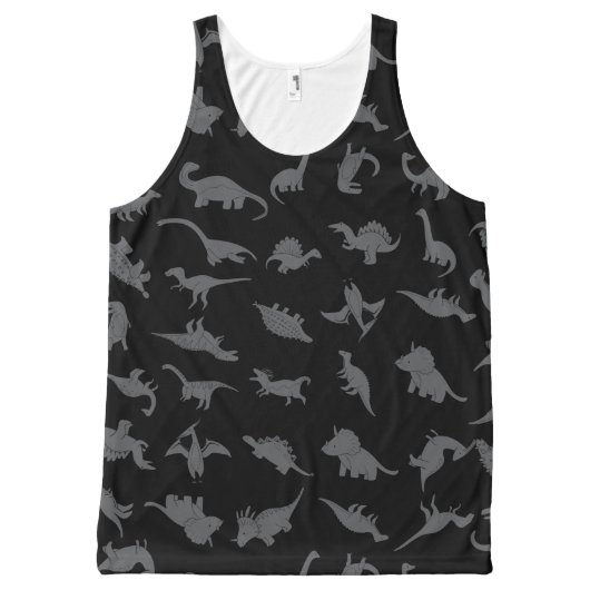 Dinosaur pattern All-Over-Print tank top (Front)